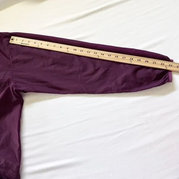 L.L.Bean Windbreaker Womens M Purple Quarter Zip Pullover Lightweight Jacket - Picture 9 of 9